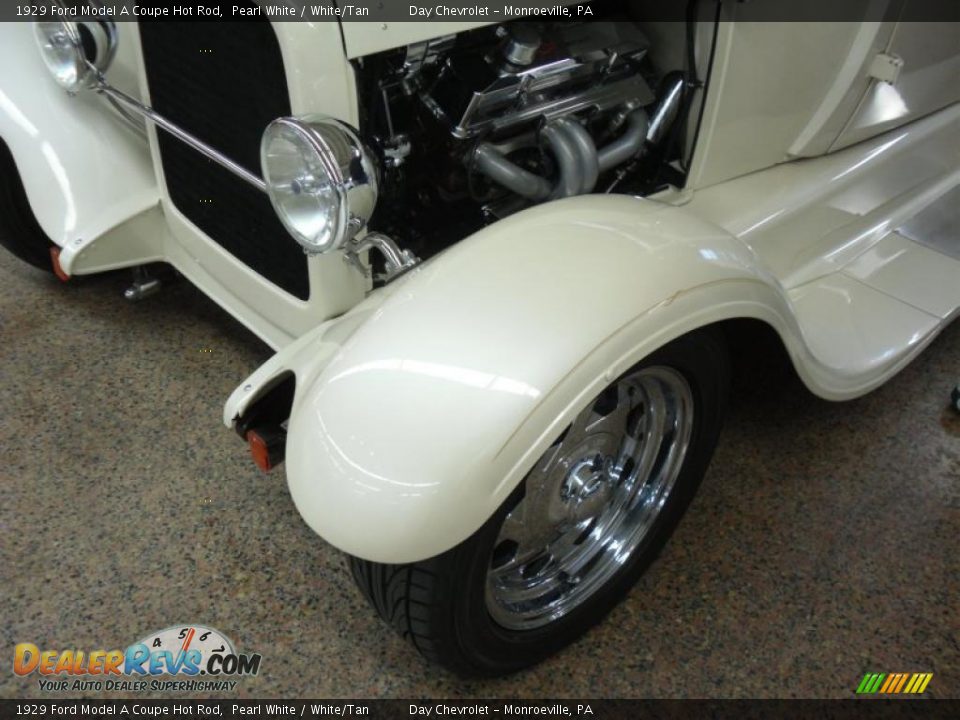 1929 Ford Model A Coupe Hot Rod Pearl White / White/Tan Photo #21