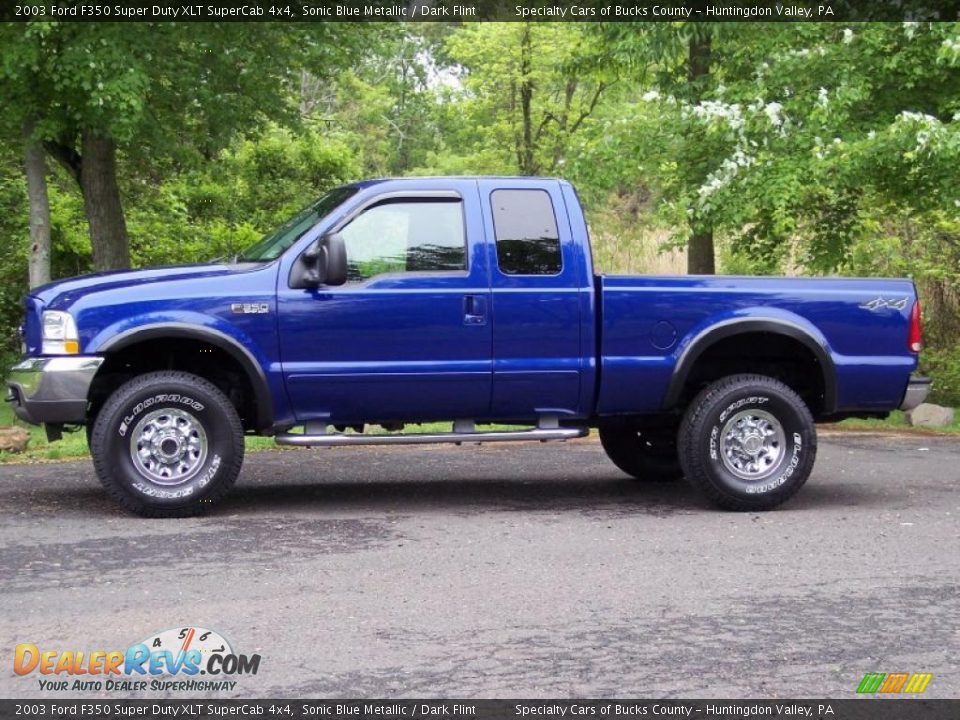 Sonic Blue Metallic 2003 Ford F350 Super Duty XLT SuperCab 4x4 Photo #4