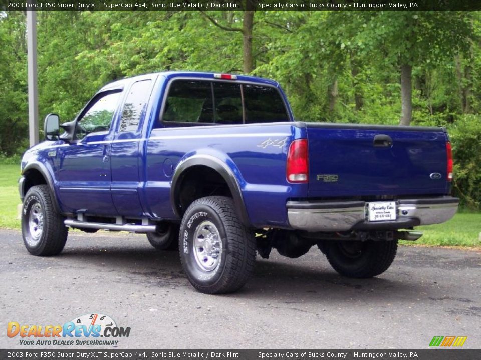 2003 Ford F350 Super Duty XLT SuperCab 4x4 Sonic Blue Metallic / Dark Flint Photo #7