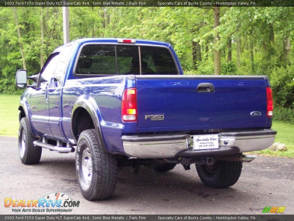 2003 Ford F350 Super Duty XLT SuperCab 4x4 Sonic Blue Metallic / Dark Flint Photo #8