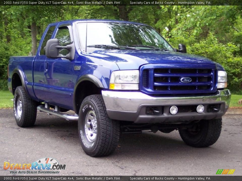 Sonic Blue Metallic 2003 Ford F350 Super Duty XLT SuperCab 4x4 Photo #10