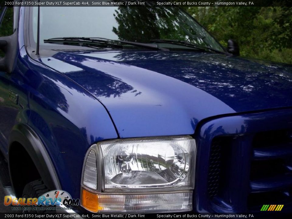 2003 Ford F350 Super Duty XLT SuperCab 4x4 Sonic Blue Metallic / Dark Flint Photo #16