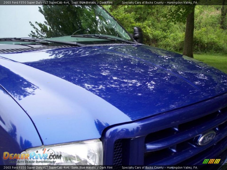 2003 Ford F350 Super Duty XLT SuperCab 4x4 Sonic Blue Metallic / Dark Flint Photo #17