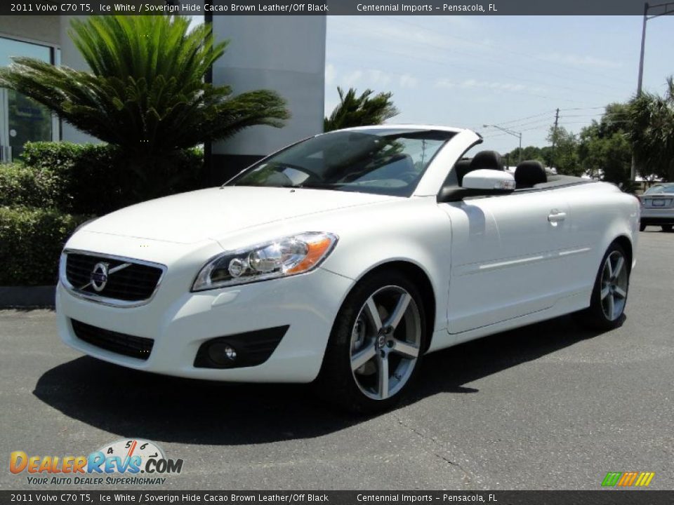 2011 Volvo C70 T5 Ice White / Soverign Hide Cacao Brown Leather/Off Black Photo #1
