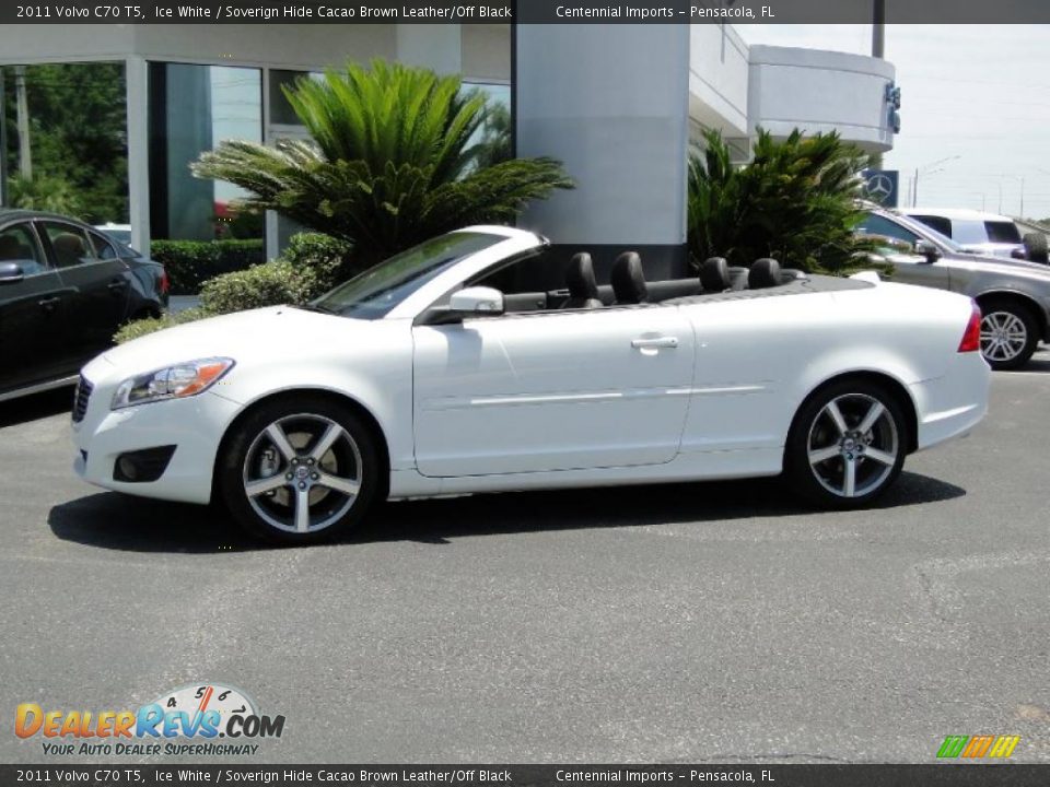 2011 Volvo C70 T5 Ice White / Soverign Hide Cacao Brown Leather/Off Black Photo #3