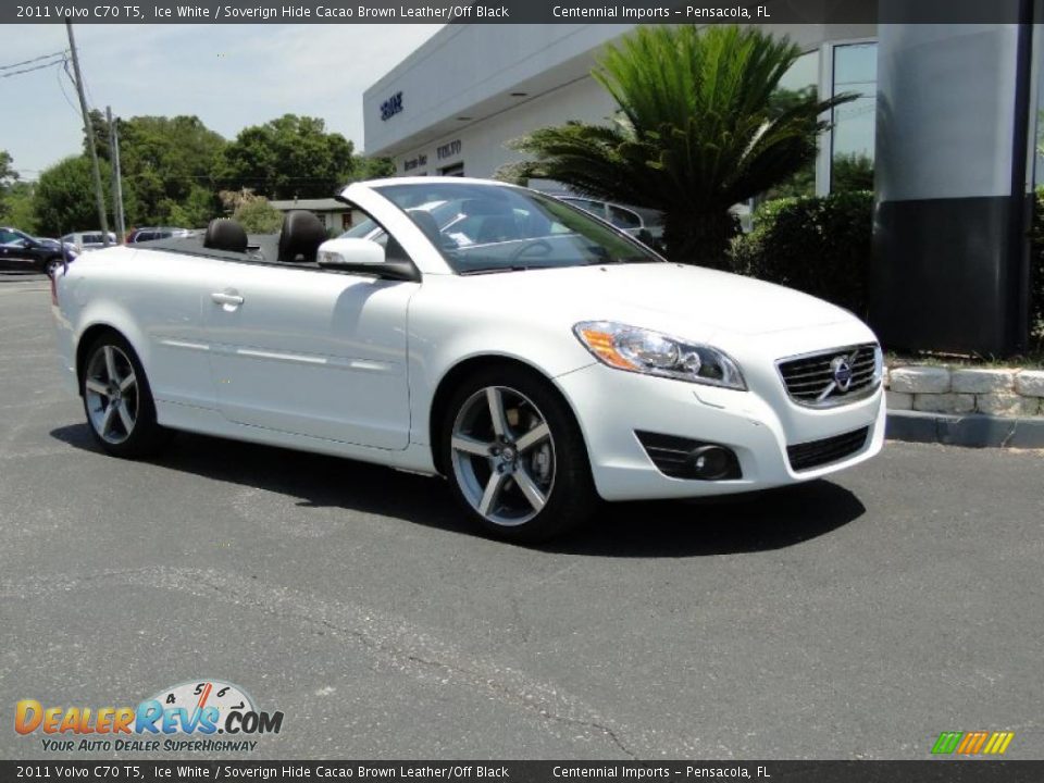 2011 Volvo C70 T5 Ice White / Soverign Hide Cacao Brown Leather/Off Black Photo #5