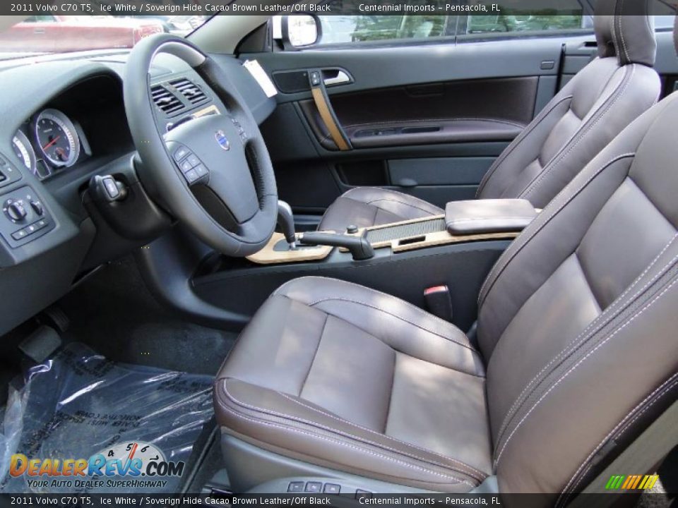 2011 Volvo C70 T5 Ice White / Soverign Hide Cacao Brown Leather/Off Black Photo #6
