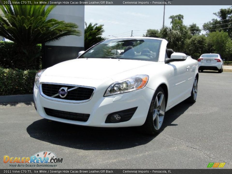 2011 Volvo C70 T5 Ice White / Soverign Hide Cacao Brown Leather/Off Black Photo #10