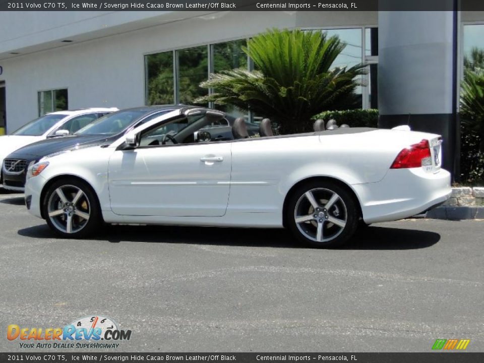 2011 Volvo C70 T5 Ice White / Soverign Hide Cacao Brown Leather/Off Black Photo #11
