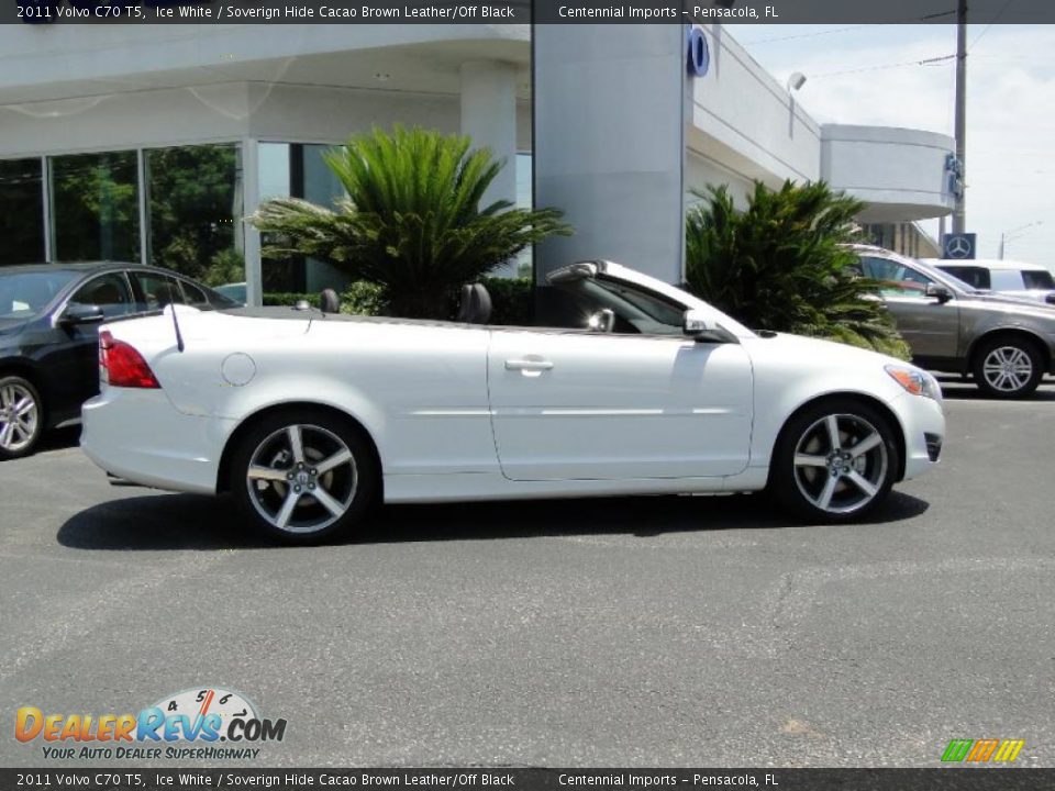 2011 Volvo C70 T5 Ice White / Soverign Hide Cacao Brown Leather/Off Black Photo #15