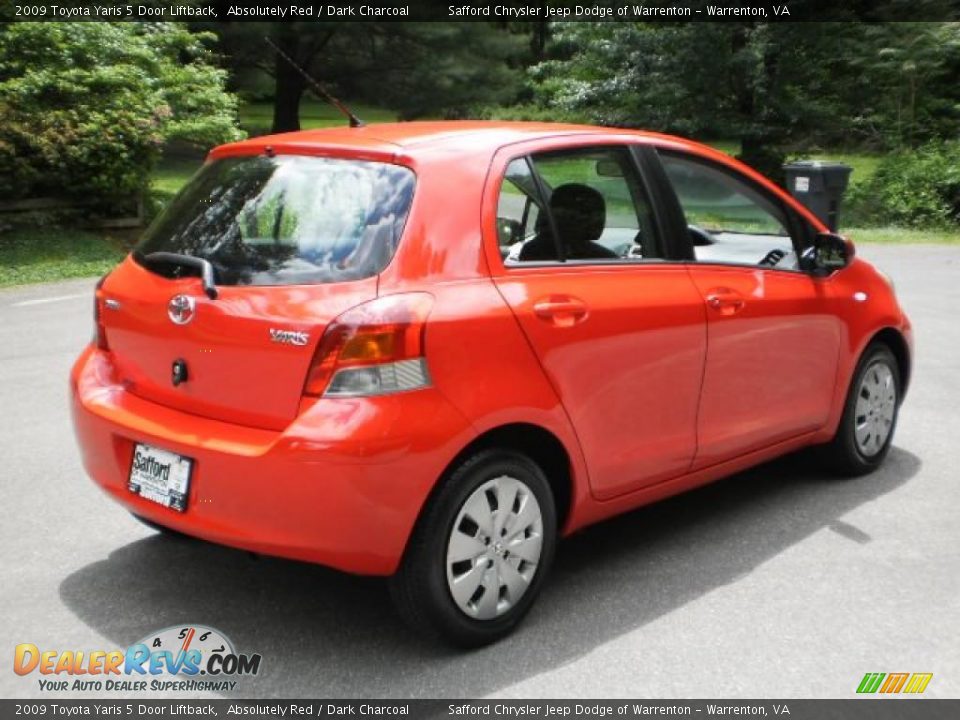 2009 Toyota Yaris 5 Door Liftback Absolutely Red / Dark Charcoal Photo #3