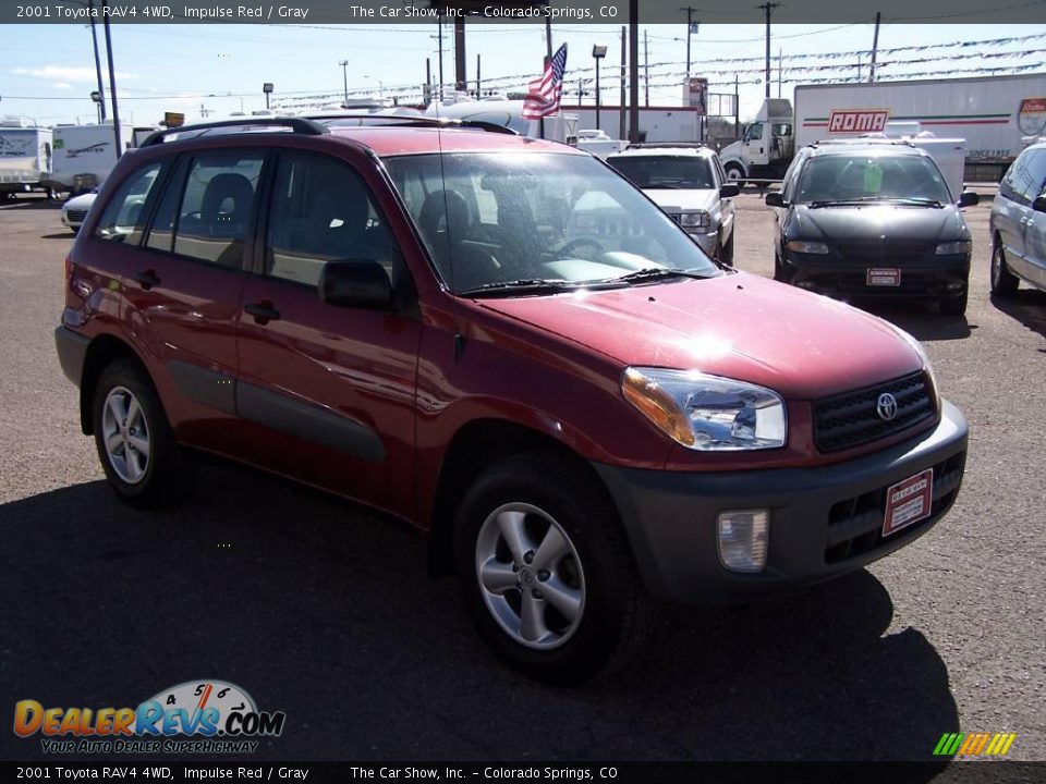 2001 Toyota RAV4 4WD Impulse Red / Gray Photo #2