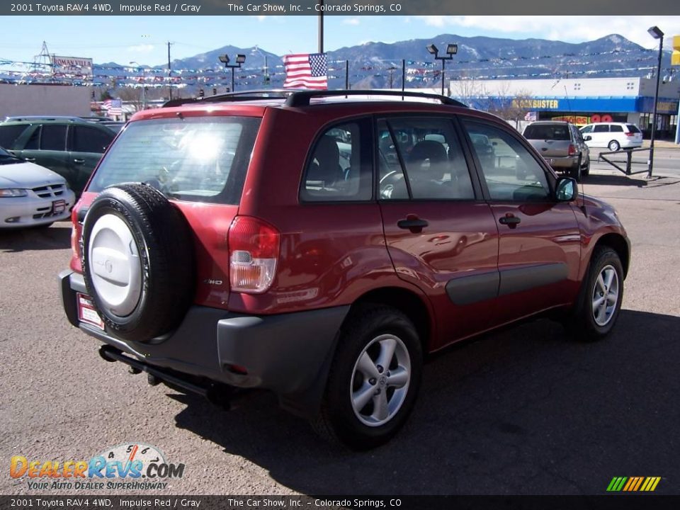 2001 Toyota RAV4 4WD Impulse Red / Gray Photo #3