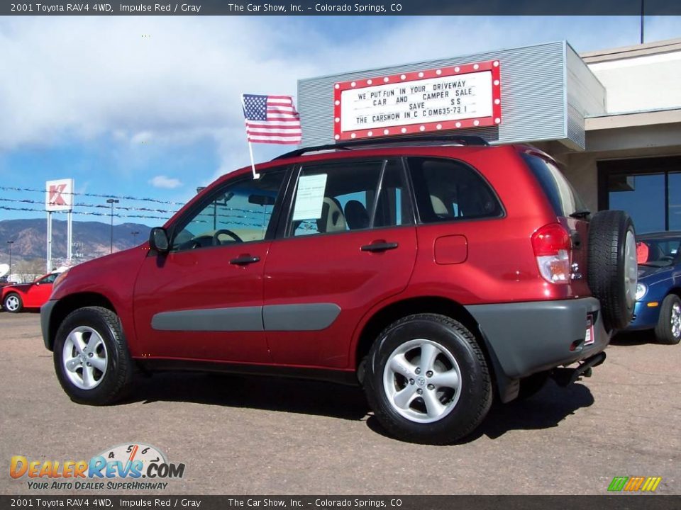 2001 Toyota RAV4 4WD Impulse Red / Gray Photo #4
