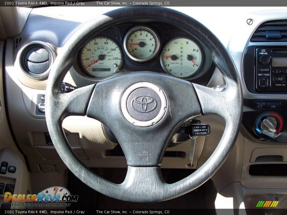 2001 Toyota RAV4 4WD Impulse Red / Gray Photo #8
