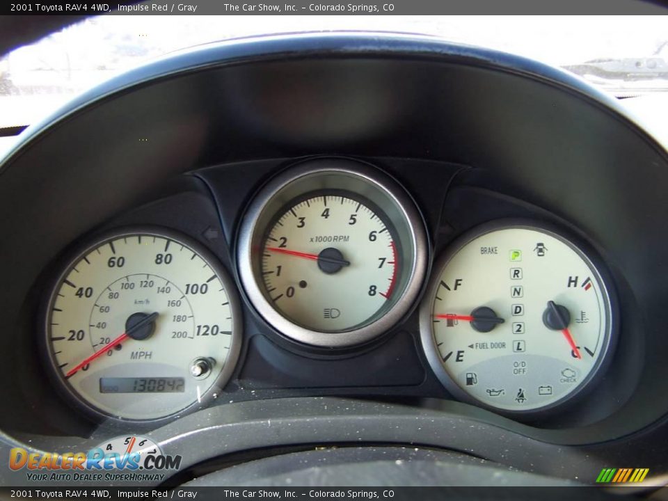 2001 Toyota RAV4 4WD Impulse Red / Gray Photo #10