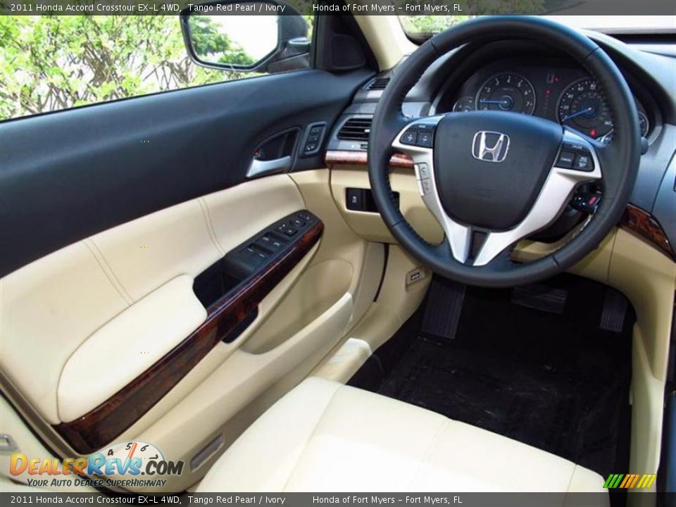 Ivory Interior - 2011 Honda Accord Crosstour EX-L 4WD Photo #5