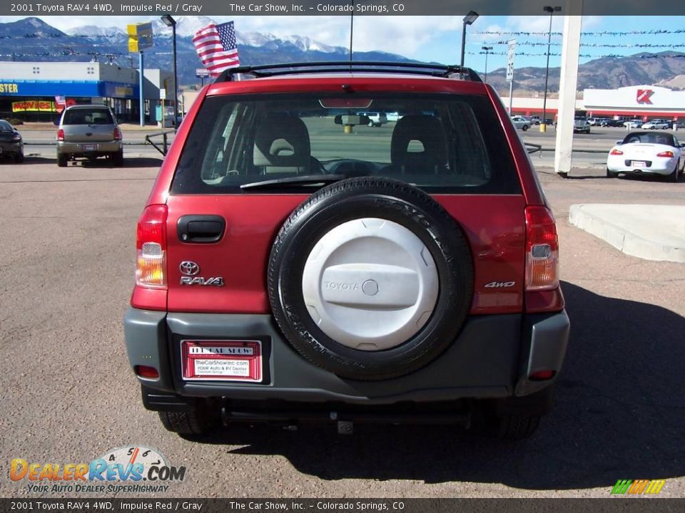 2001 Toyota RAV4 4WD Impulse Red / Gray Photo #26