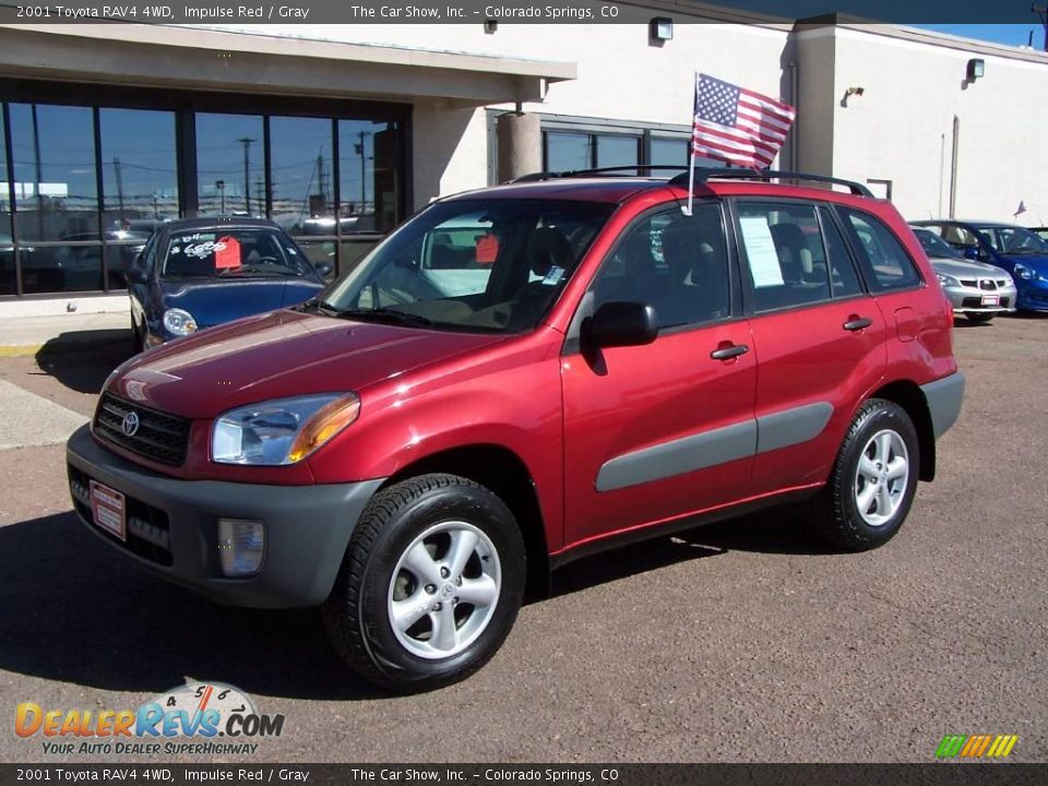 2001 Toyota RAV4 4WD Impulse Red / Gray Photo #28