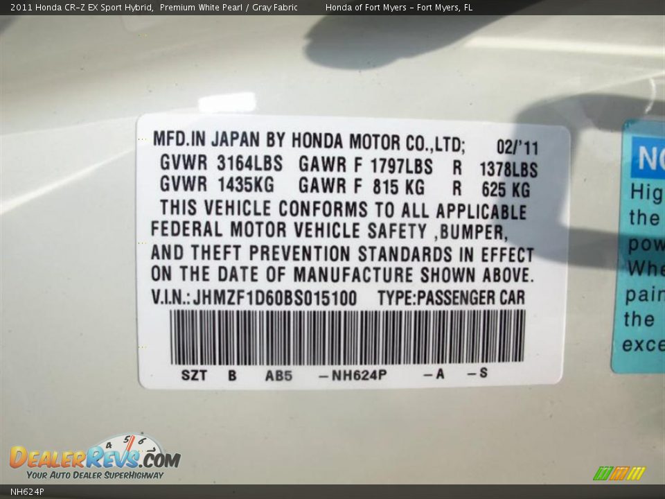 Honda pearl white colour code #3