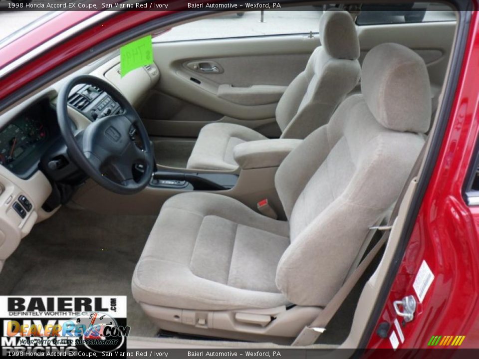 1998 Honda Accord EX Coupe San Marino Red / Ivory Photo #9