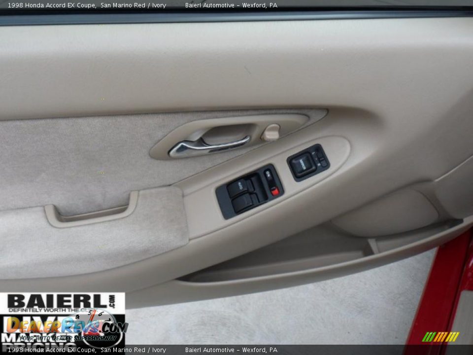 1998 Honda Accord EX Coupe San Marino Red / Ivory Photo #11