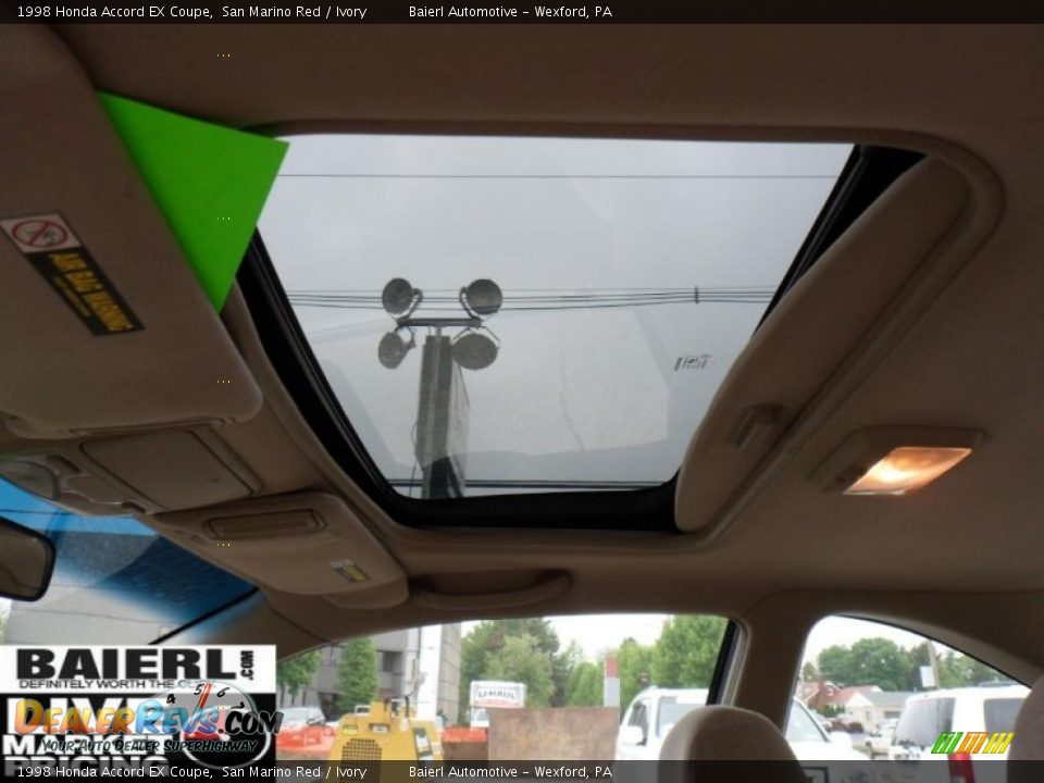1998 Honda Accord EX Coupe San Marino Red / Ivory Photo #12