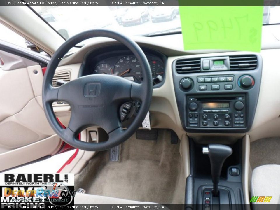 1998 Honda Accord EX Coupe San Marino Red / Ivory Photo #15