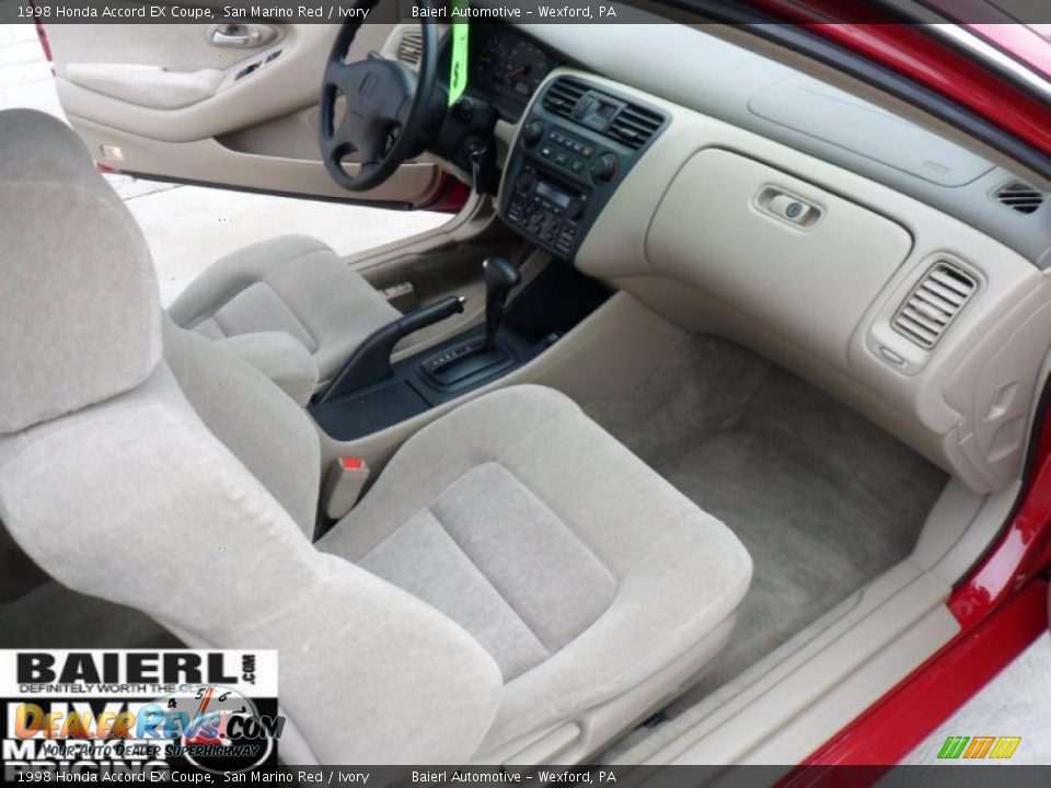 1998 Honda Accord EX Coupe San Marino Red / Ivory Photo #17
