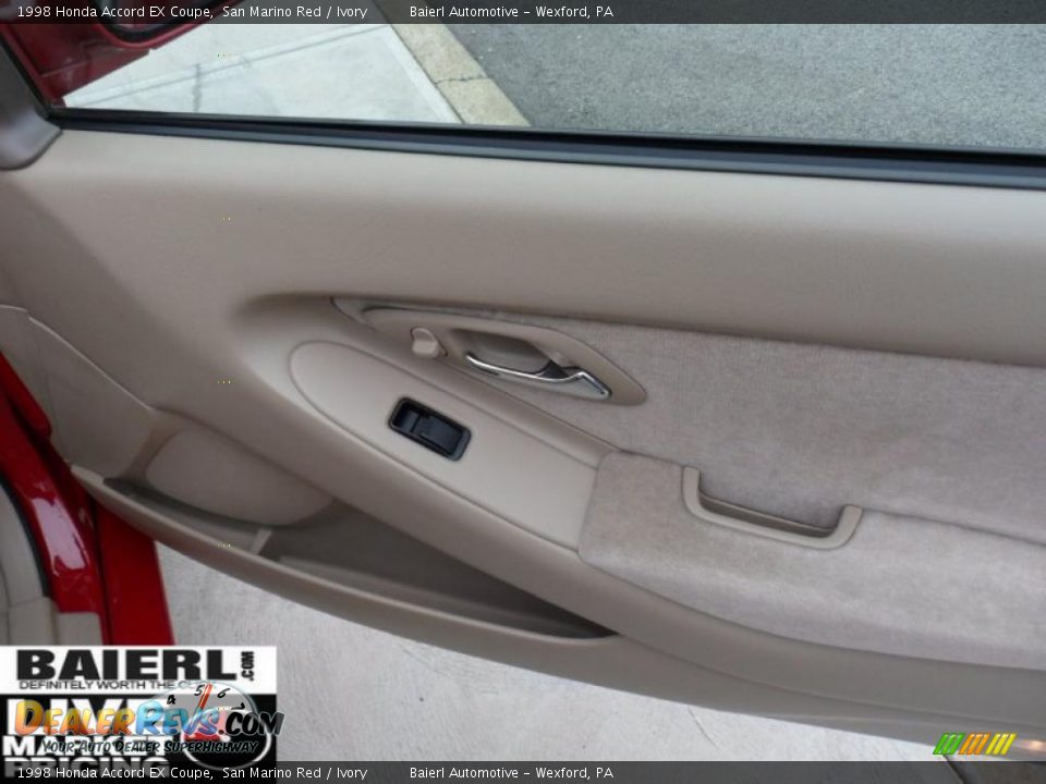 1998 Honda Accord EX Coupe San Marino Red / Ivory Photo #18