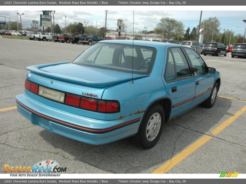 Medium Maui Blue Metallic 1992 Chevrolet Lumina Euro Sedan Photo #4