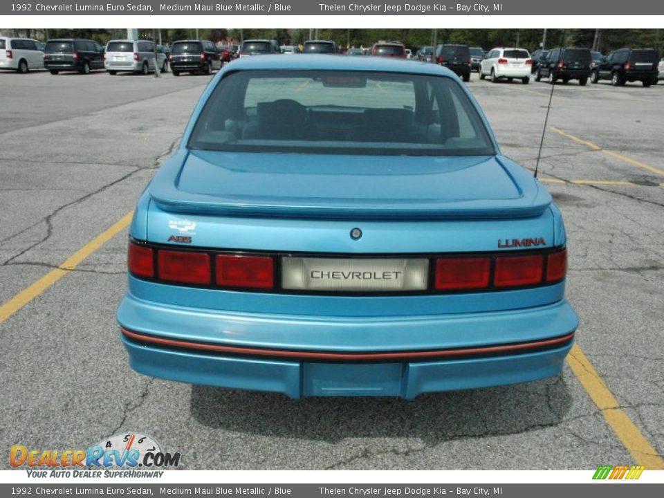 1992 Chevrolet Lumina Euro Sedan Medium Maui Blue Metallic / Blue Photo #5