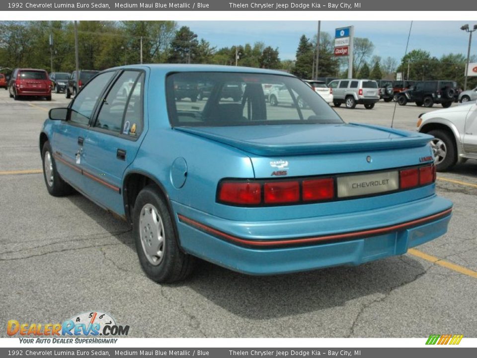 1992 Chevrolet Lumina Euro Sedan Medium Maui Blue Metallic / Blue Photo #6