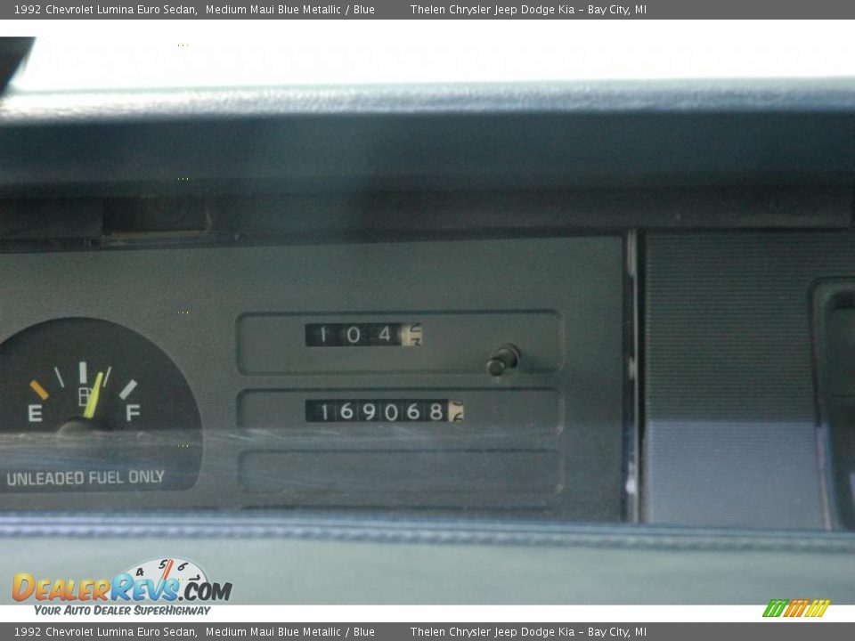 1992 Chevrolet Lumina Euro Sedan Medium Maui Blue Metallic / Blue Photo #9