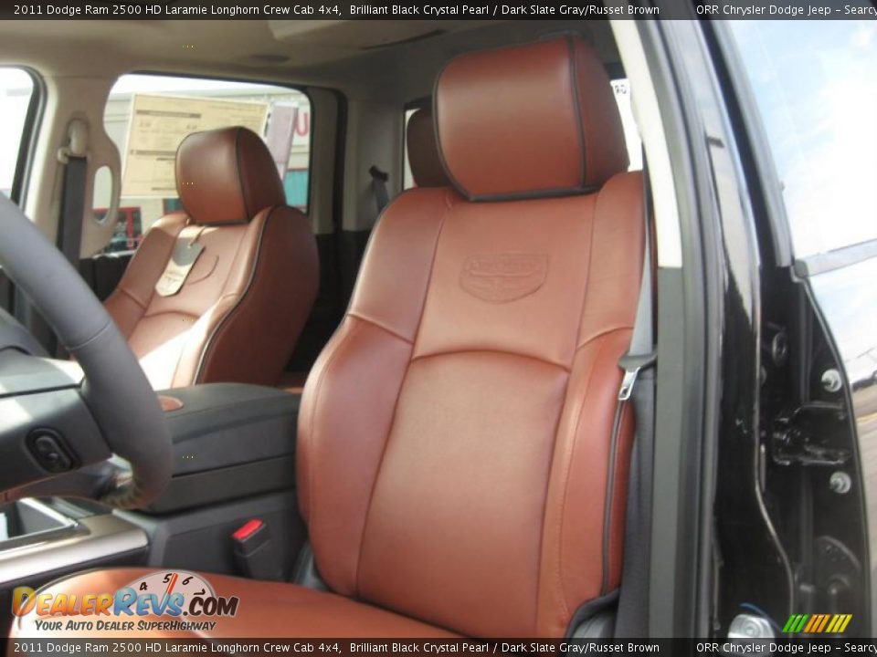 2011 Dodge Ram 2500 HD Laramie Longhorn Crew Cab 4x4 Brilliant Black Crystal Pearl / Dark Slate Gray/Russet Brown Photo #13