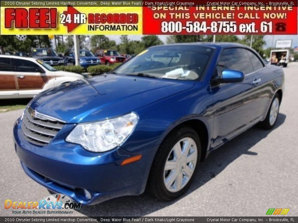 2010 Chrysler Sebring Limited Hardtop Convertible Deep Water Blue Pearl / Dark Khaki/Light Graystone Photo #1