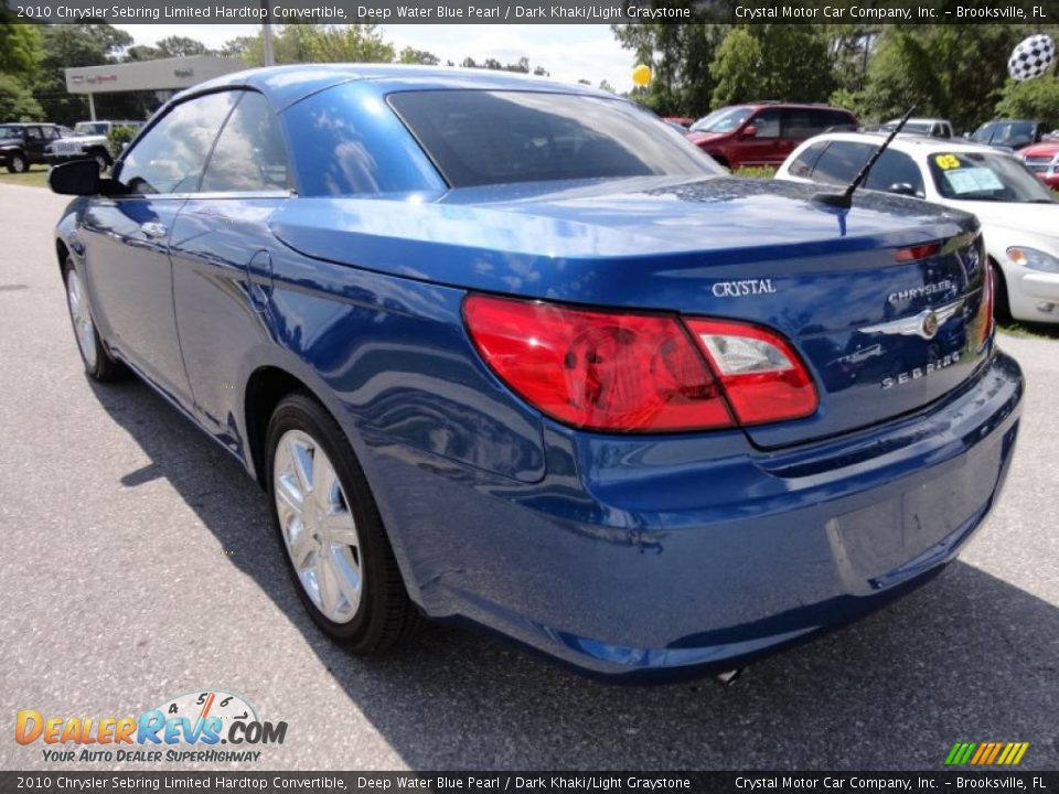 2010 Chrysler Sebring Limited Hardtop Convertible Deep Water Blue Pearl / Dark Khaki/Light Graystone Photo #3