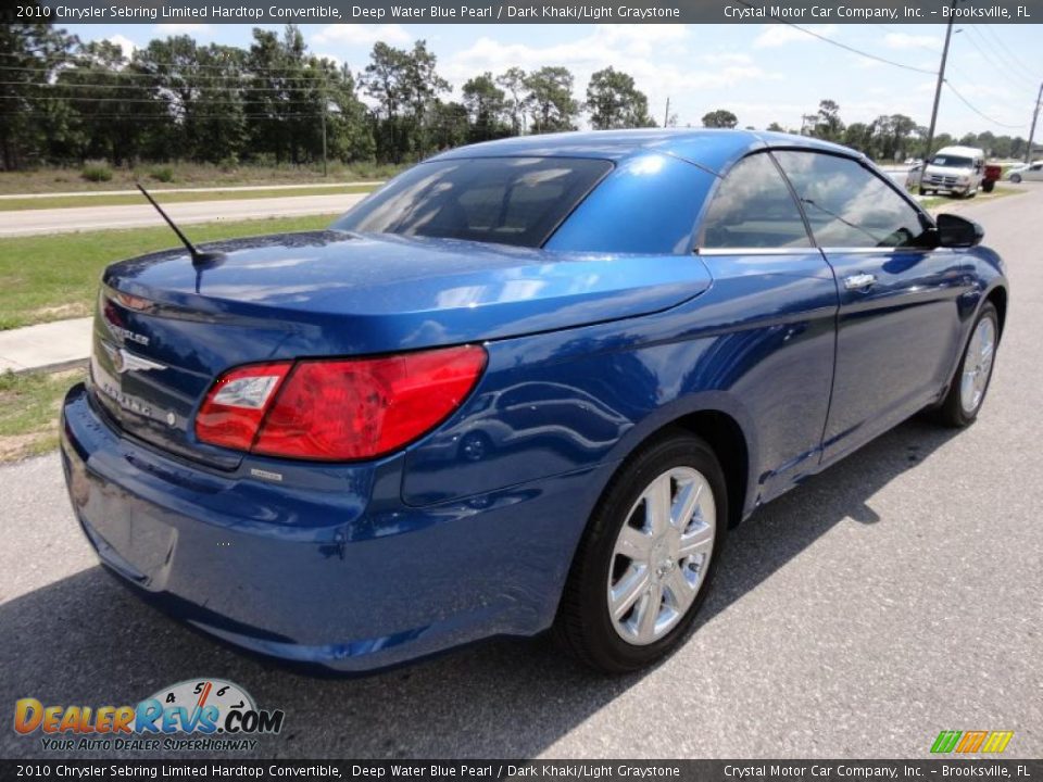 2010 Chrysler Sebring Limited Hardtop Convertible Deep Water Blue Pearl / Dark Khaki/Light Graystone Photo #10