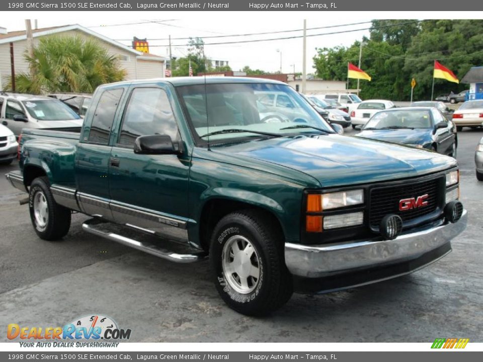 1998 GMC Sierra 1500 SLE Extended Cab Laguna Green Metallic / Neutral Photo #2