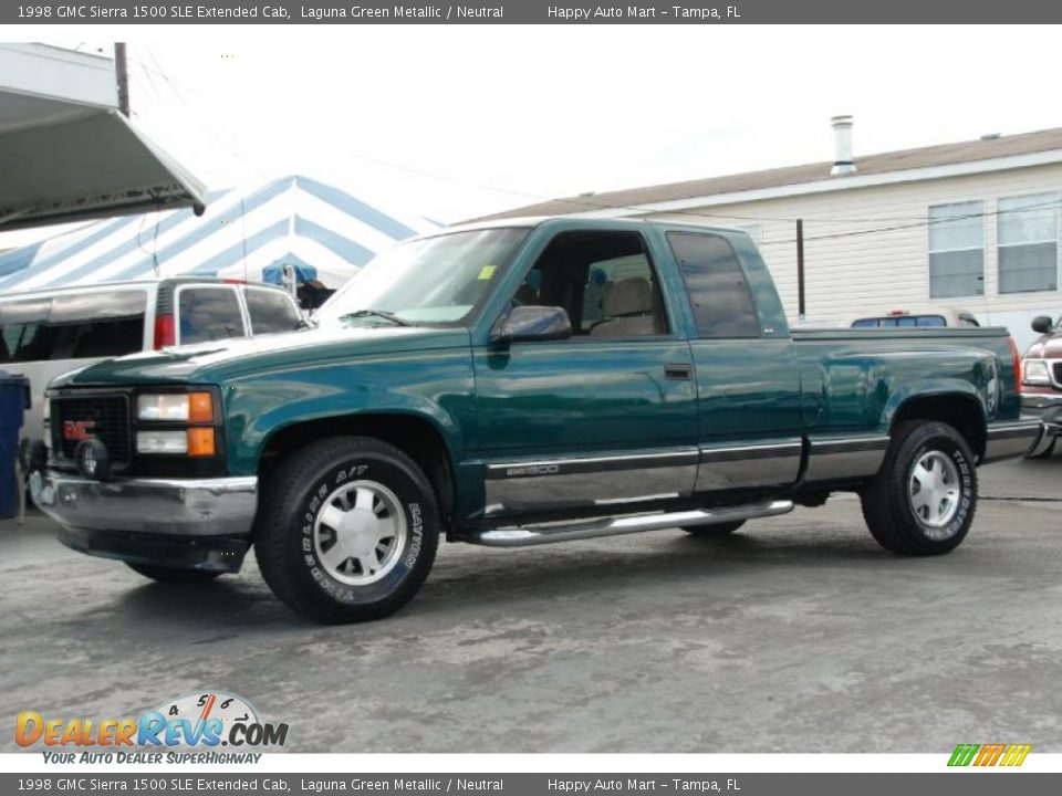 1998 GMC Sierra 1500 SLE Extended Cab Laguna Green Metallic / Neutral Photo #4