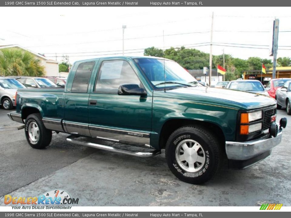 1998 GMC Sierra 1500 SLE Extended Cab Laguna Green Metallic / Neutral Photo #5