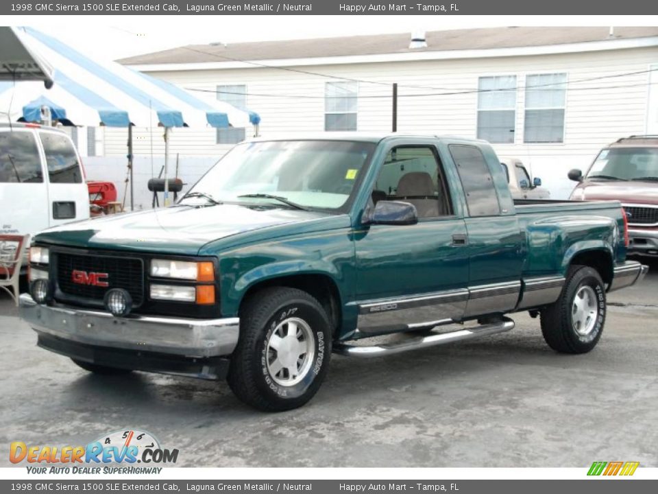 1998 GMC Sierra 1500 SLE Extended Cab Laguna Green Metallic / Neutral Photo #6