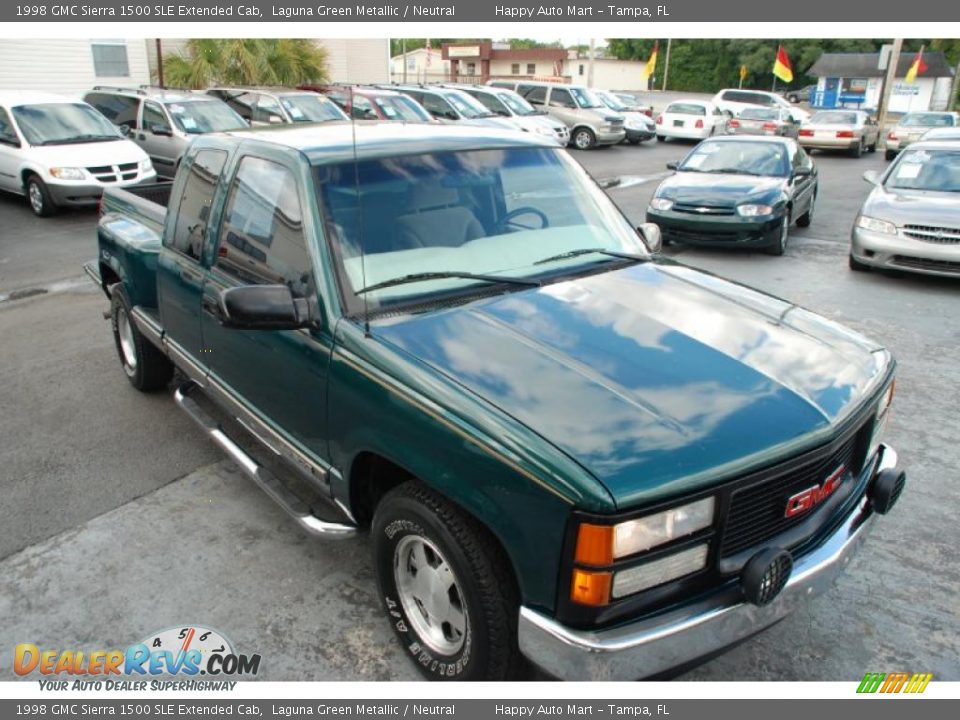 1998 GMC Sierra 1500 SLE Extended Cab Laguna Green Metallic / Neutral Photo #7
