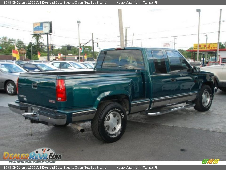1998 GMC Sierra 1500 SLE Extended Cab Laguna Green Metallic / Neutral Photo #9