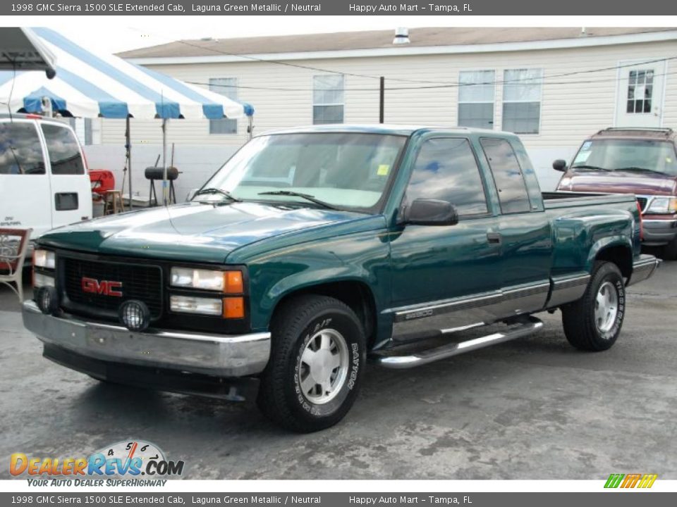 1998 GMC Sierra 1500 SLE Extended Cab Laguna Green Metallic / Neutral Photo #11