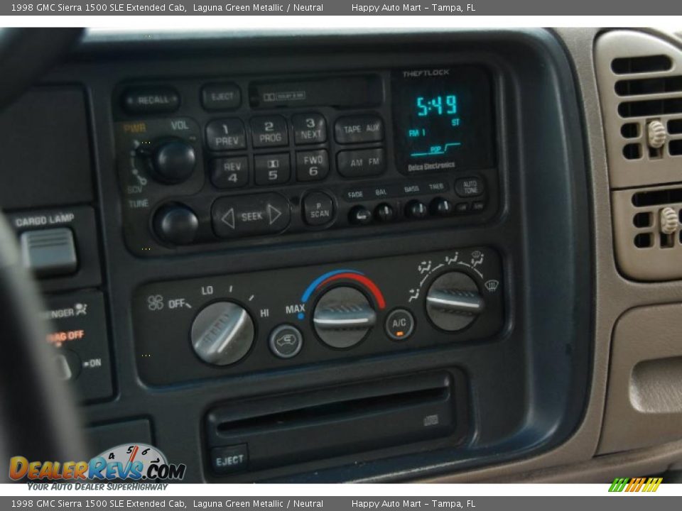 1998 GMC Sierra 1500 SLE Extended Cab Laguna Green Metallic / Neutral Photo #16