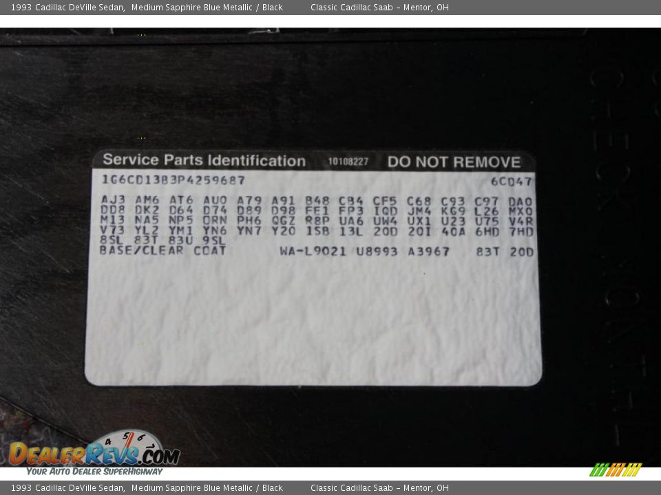 1993 Cadillac DeVille Sedan Medium Sapphire Blue Metallic / Black Photo #21