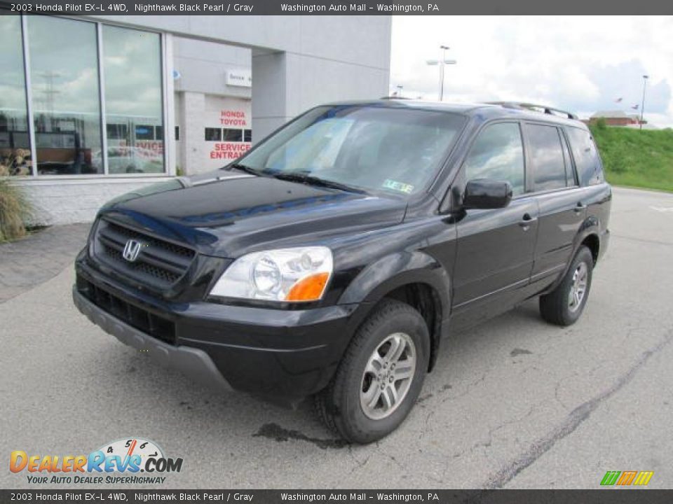 2003 Honda Pilot EX-L 4WD Nighthawk Black Pearl / Gray Photo #2
