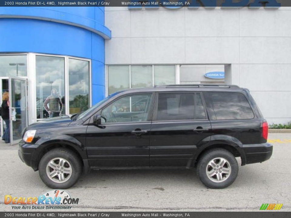 2003 Honda Pilot EX-L 4WD Nighthawk Black Pearl / Gray Photo #3