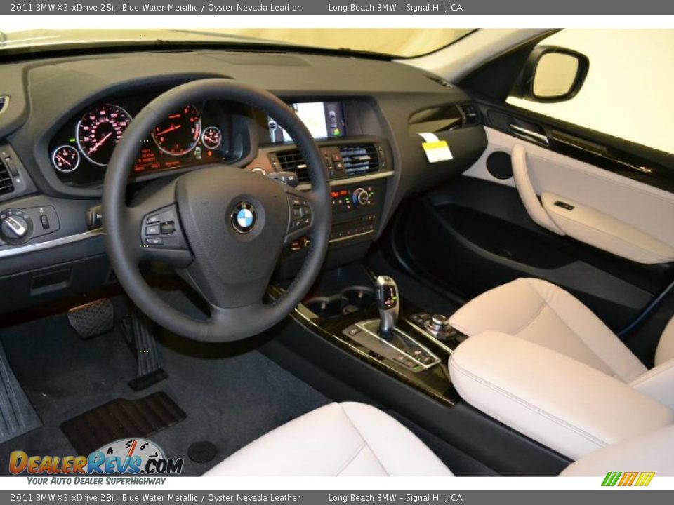 Oyster Nevada Leather Interior 2011 Bmw X3 Xdrive 28i